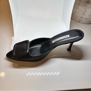 Used MANOLO BLAHNIK Pumps Maysale Smooth Leather Mule size EU 38 US 8